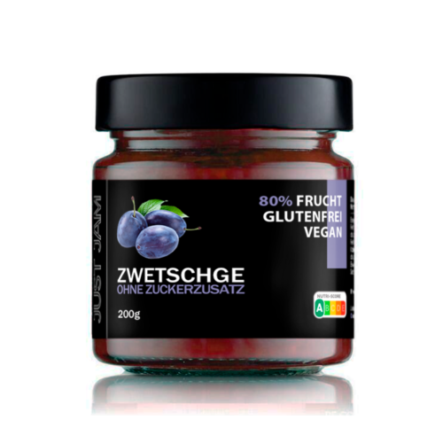 Zwetschgenmarmelade ohne Zuckerzusatzt 80% Frucht